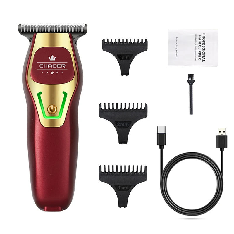 Professional Beard & Hair Trimmer – Cordless, T-Blade, 0mm Precision ✅