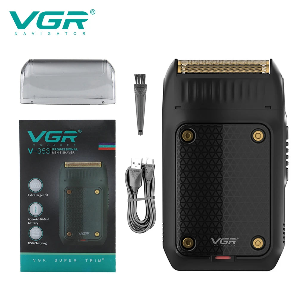 Professional VGR 353 Beard Shaver – Electric Hair & Face Trimmer for Men, USB Rechargeable, Portable Grooming Machine