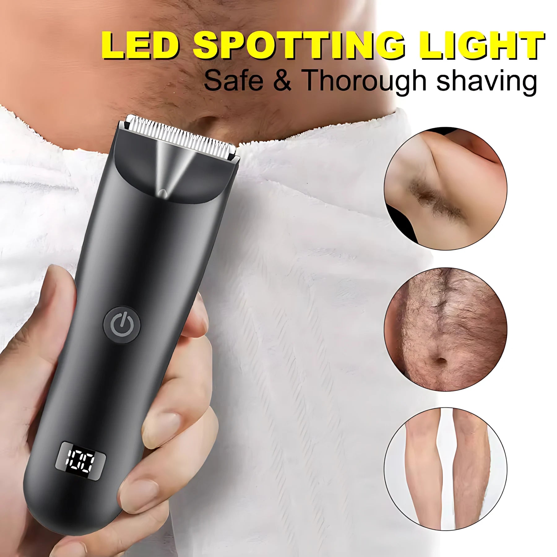 Premium Beard & Body Trimmer for Men — Multi-Use Groomer with LED Display
