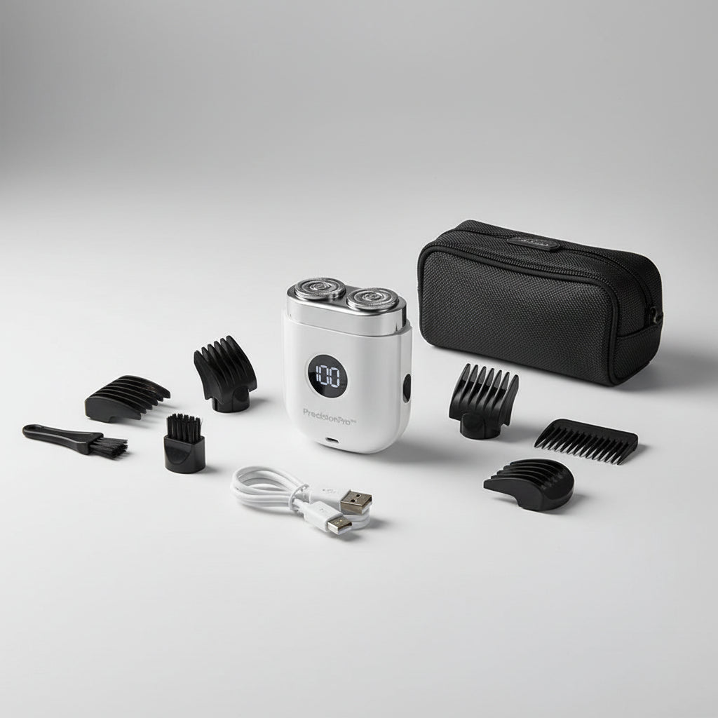 PrecisionPro™ Electric Beard & Hair Trimmer – Waterproof, USB Rechargeable, Mini Portable Groomer