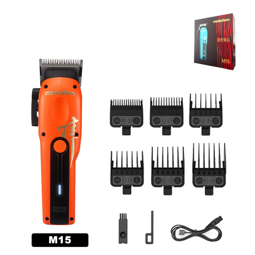 Madeshow M15 Professional Cordless Hair Clipper – Premium Barber Grade Trimmer for Men