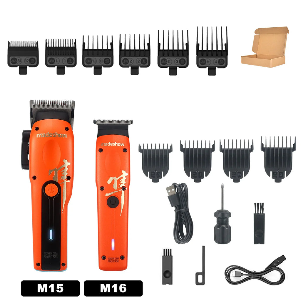 Madeshow M15 Professional Cordless Hair Clipper – Premium Barber Grade Trimmer for Men