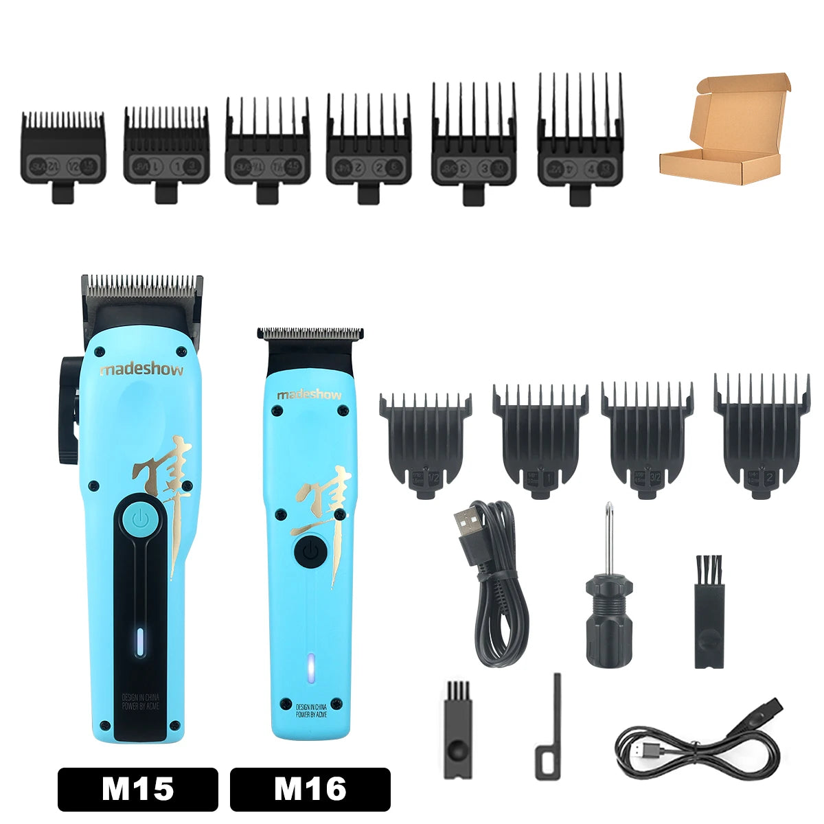 Madeshow M15 Professional Cordless Hair Clipper – Premium Barber Grade Trimmer for Men
