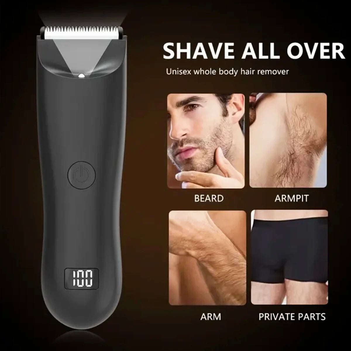 Premium Beard & Body Trimmer for Men — Multi-Use Groomer with LED Display