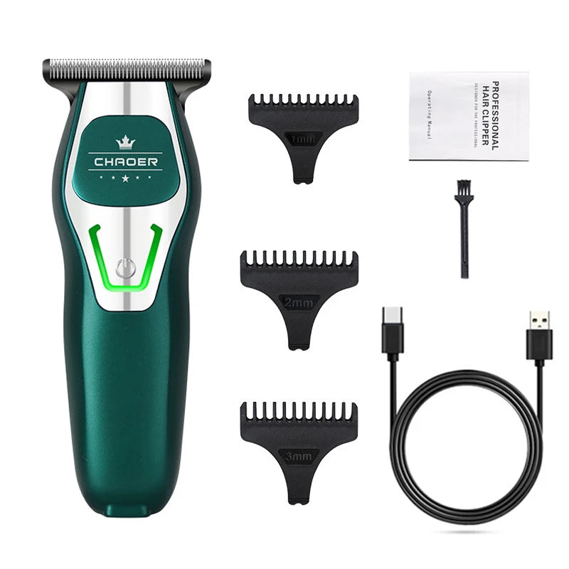 Professional Beard & Hair Trimmer – Cordless, T-Blade, 0mm Precision ✅