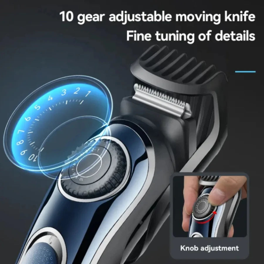 Kemei KM-1256 Waterproof USB Rechargeable Cordless Hair Trimmer – Professional Beard & Hair Clipper for Men