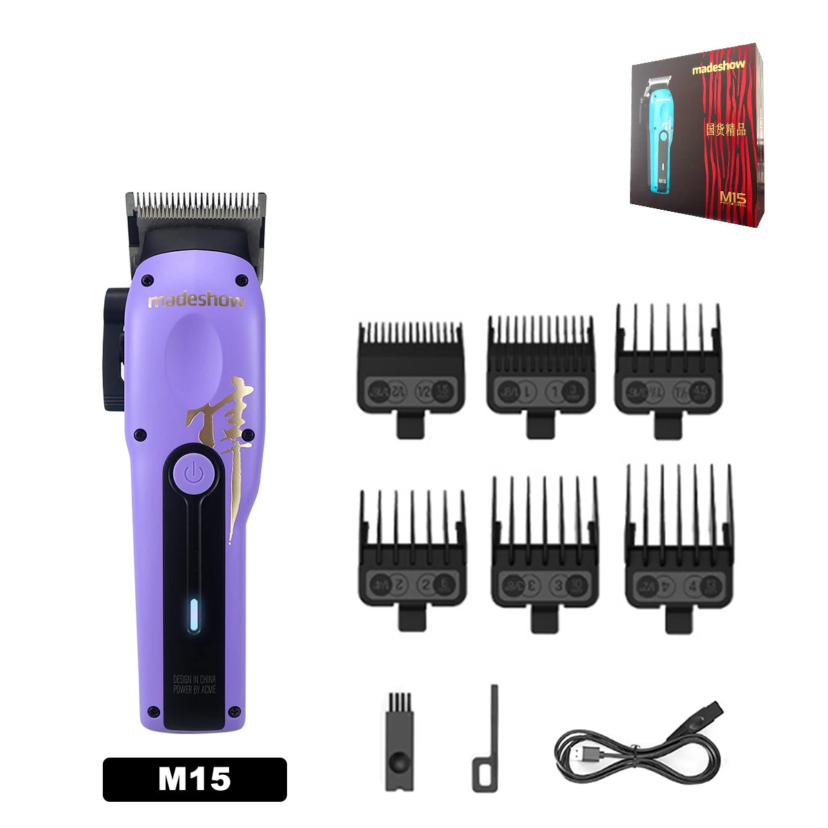 Madeshow M15 Professional Cordless Hair Clipper – Premium Barber Grade Trimmer for Men
