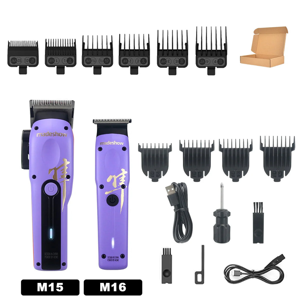Madeshow M15 Professional Cordless Hair Clipper – Premium Barber Grade Trimmer for Men