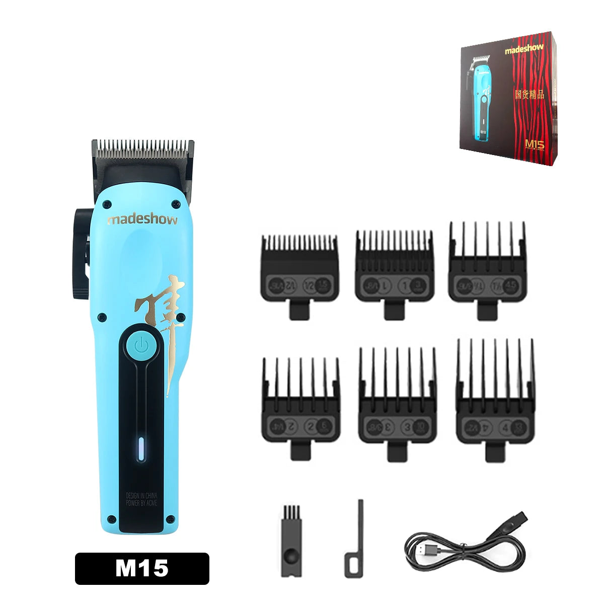 Madeshow M15 Professional Cordless Hair Clipper – Premium Barber Grade Trimmer for Men