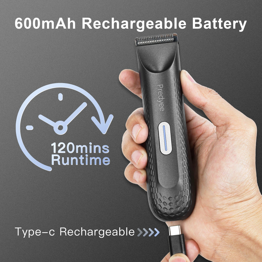 King Grooming Men’s Waterproof Body & Beard Trimmer – Skin-Safe Ceramic Blade