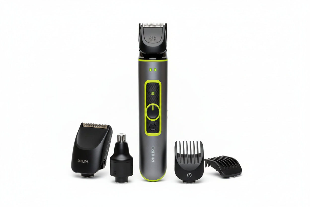 Professional Waterproof Beard Trimmer for Men – Cordless Rechargeable Hair Clipper Kit with Adjustable Guards