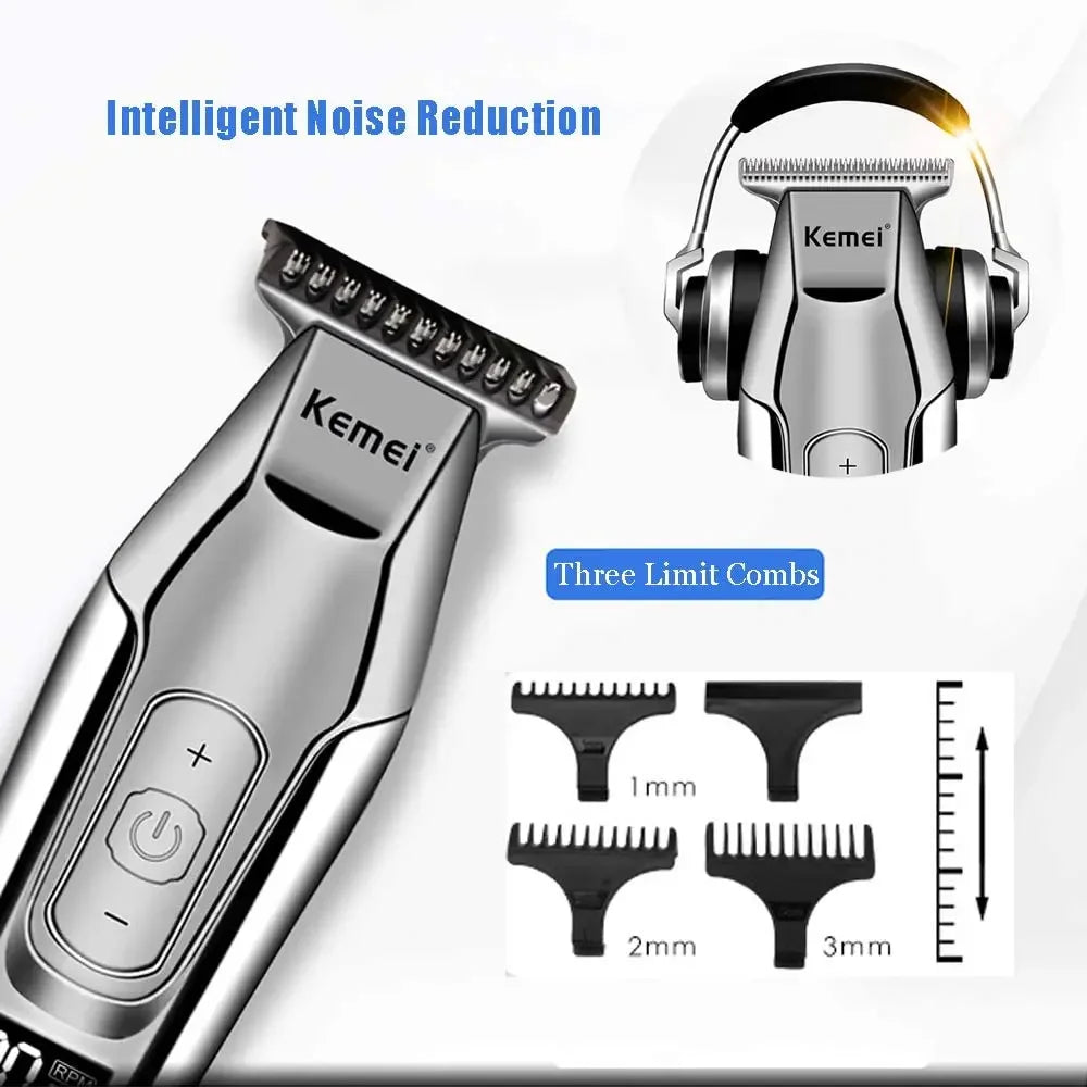 Kemei KM-5027 Rechargeable Hair & Beard Trimmer with LED Display