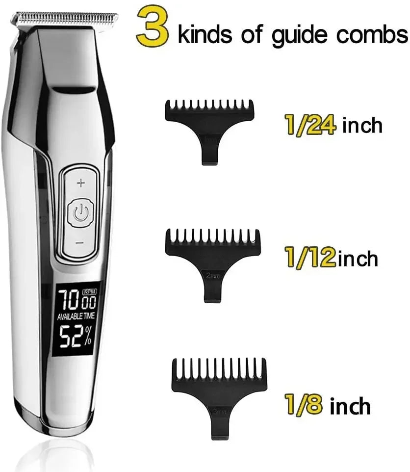 Kemei KM-5027 Rechargeable Hair & Beard Trimmer with LED Display