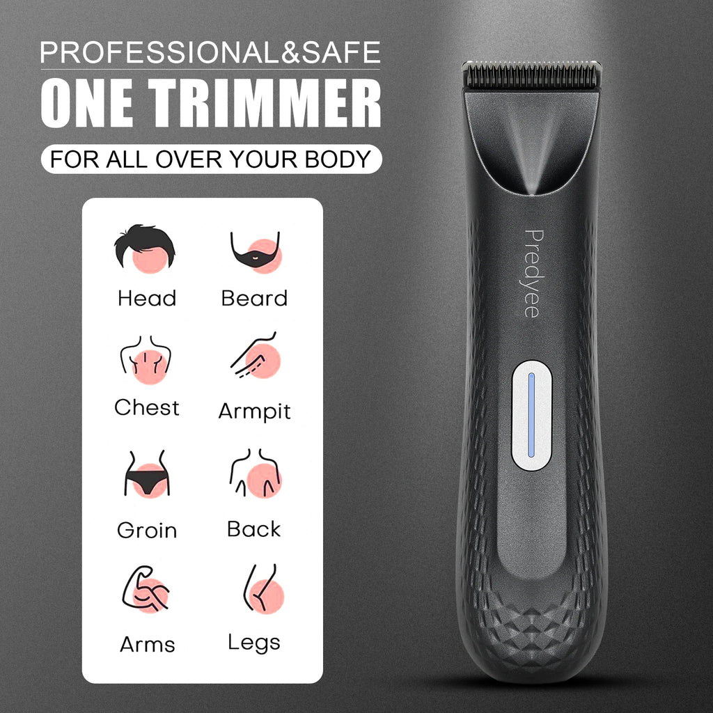 King Grooming Men’s Waterproof Body & Beard Trimmer – Skin-Safe Ceramic Blade