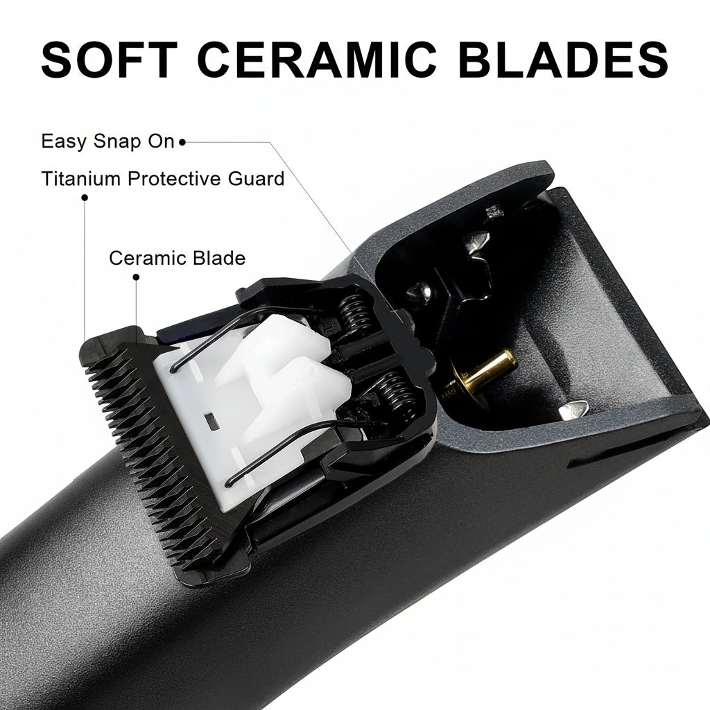 King Grooming Men’s Waterproof Body & Beard Trimmer – Skin-Safe Ceramic Blade
