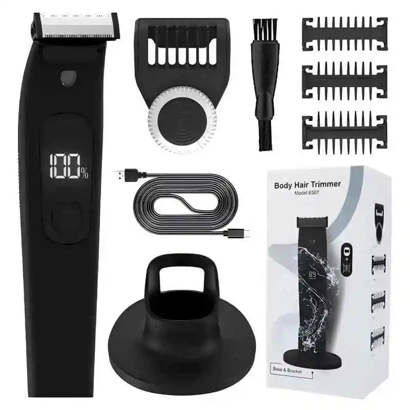 lElectric Beard & Body Trimmer for Men – Waterproof Rechargeable Grooming Kit with Precision Blades