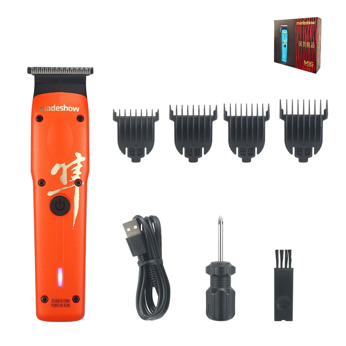 Madeshow M15 Professional Cordless Hair Clipper – Premium Barber Grade Trimmer for Men