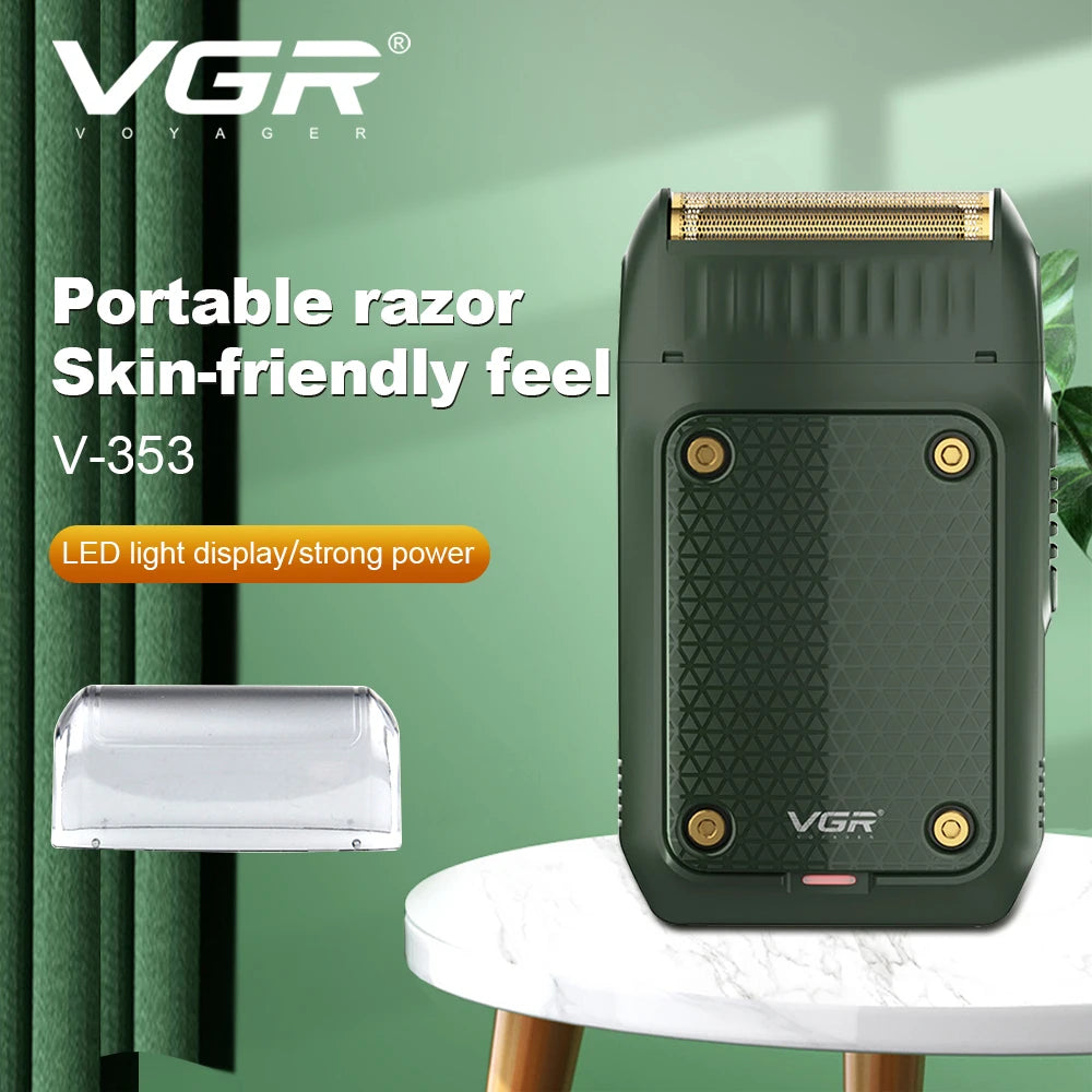 Professional VGR 353 Beard Shaver – Electric Hair & Face Trimmer for Men, USB Rechargeable, Portable Grooming Machine